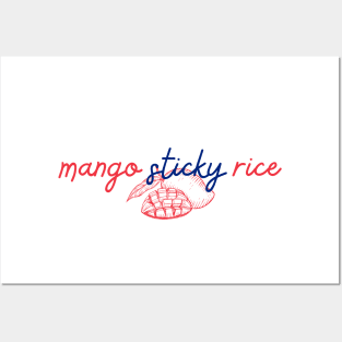 mango sticky rice - Thai red and blue - Flag color - with sketch Posters and Art